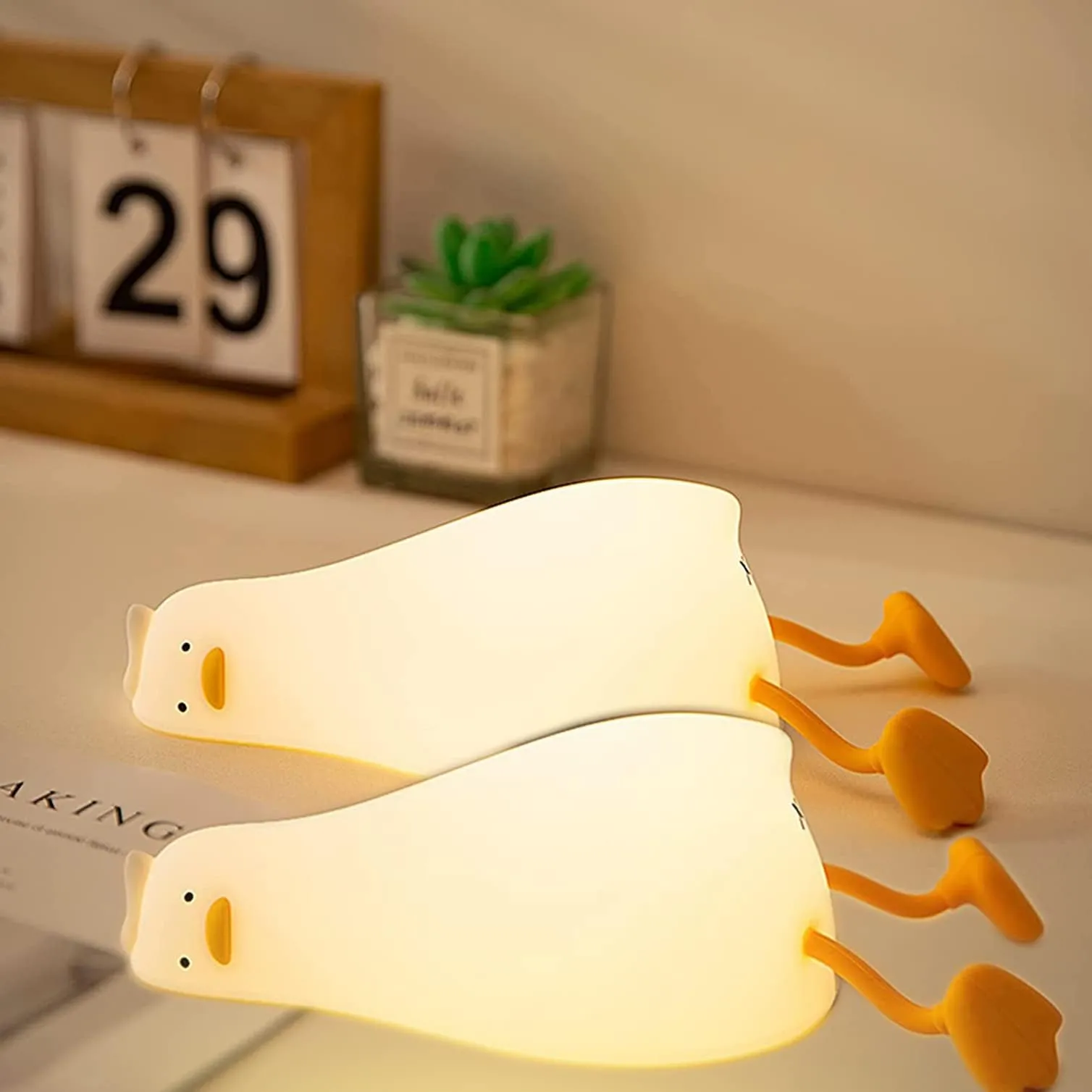 LED Lying Flat Duck Night Light 2PC