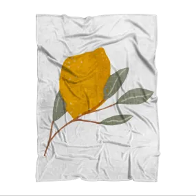 Lemon and Leaves Sublimation Throw Blanket