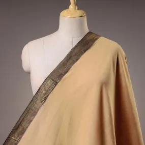 Light Beige - Original Mangalagiri Handloom Cotton Zari Border Fabric