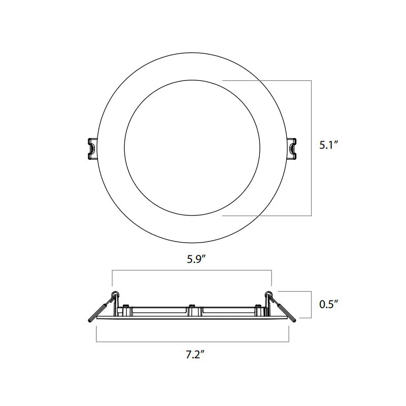 Lightolier FD6R11ESCT1W 6" 15W LED Round Flat Downlight, 5CCT Selectable, 120V