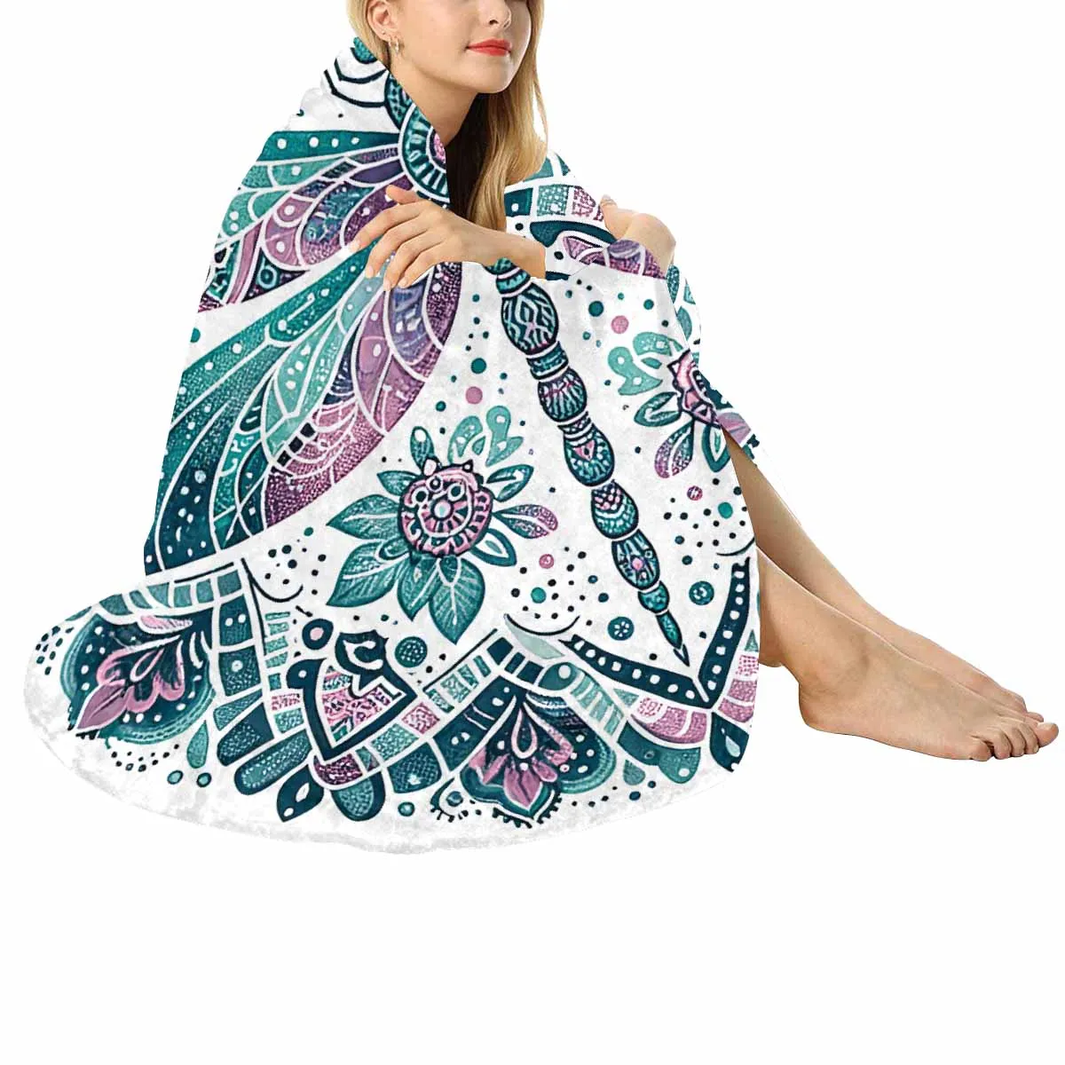 Mandella_Dragonfly_Awd35140  Circular Micro Fleece Blanket 60"