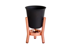 Matt Black Champagne Cooler with Copper Stand