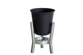 Matt Black Champagne Cooler with Stainless Steel Stand