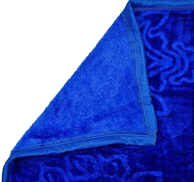 Microfiber 200 GSM Soft and Warm Mink Blanket for Winter Blanket Single Bed Or Double Bed (Blue, Double Bed)