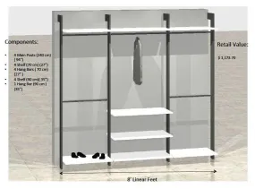 Modern Interior Modular Closet - 8 Feet Option # 1