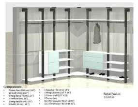 Modern Interior Modular Closet - Corner Option # 2