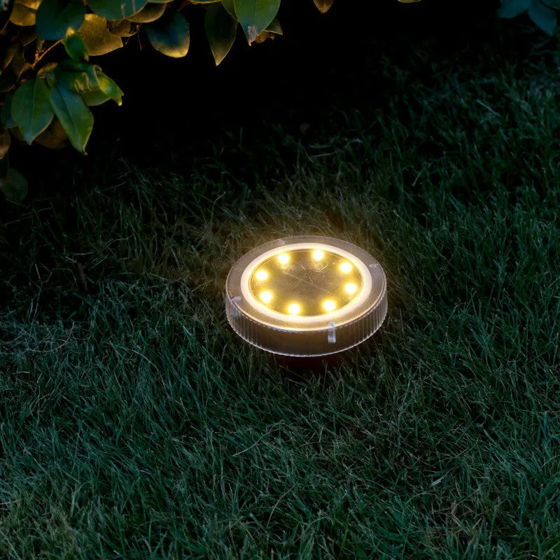 Modern Round Solar Outdoor LED Garden Lawn Ground Insert Light