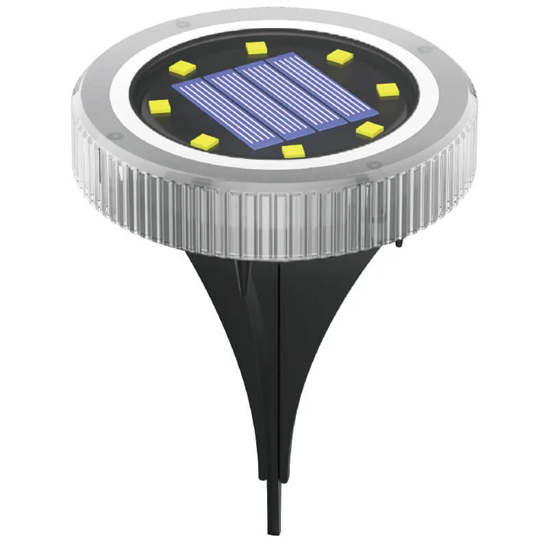 Modern Round Solar Outdoor LED Garden Lawn Ground Insert Light