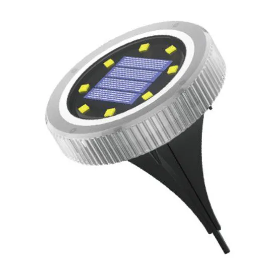 Modern Round Solar Outdoor LED Garden Lawn Ground Insert Light