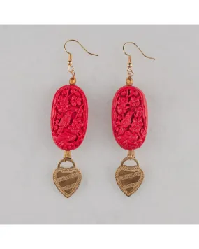 Night Garden Red Earrings