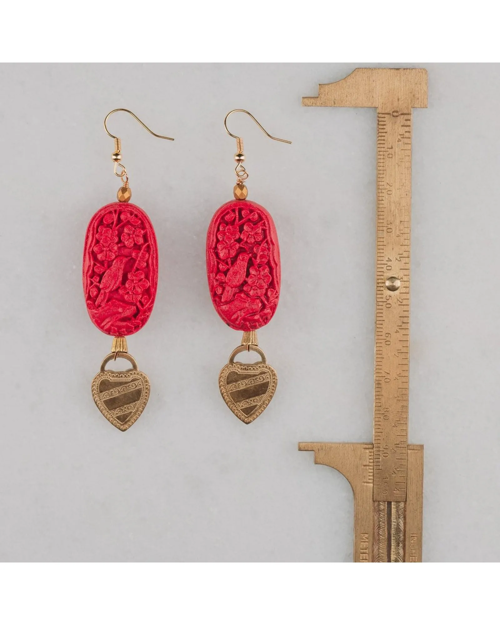 Night Garden Red Earrings