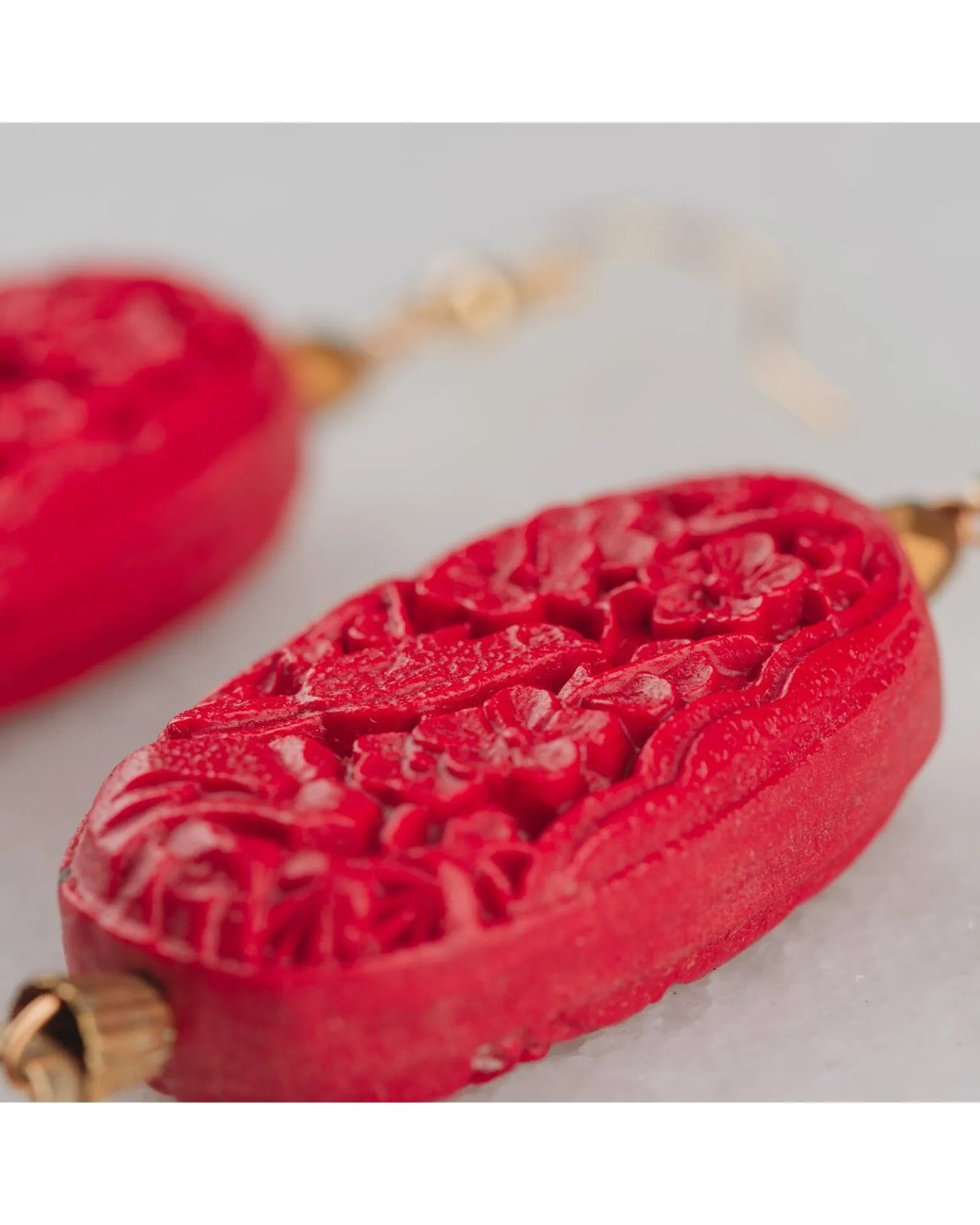 Night Garden Red Earrings