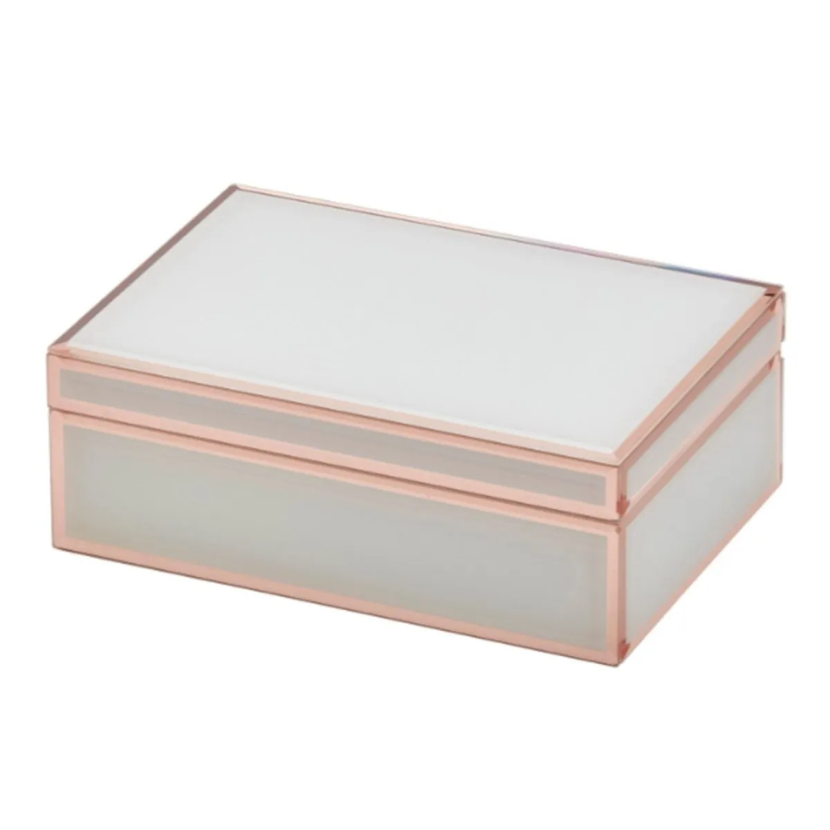 One Six Eight London Sara Jewellery Box White & Rose Gold Large