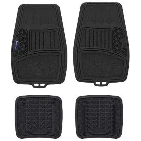 Open Box - Michelin 19"x34" 4pc Rubber Floormat Set Black