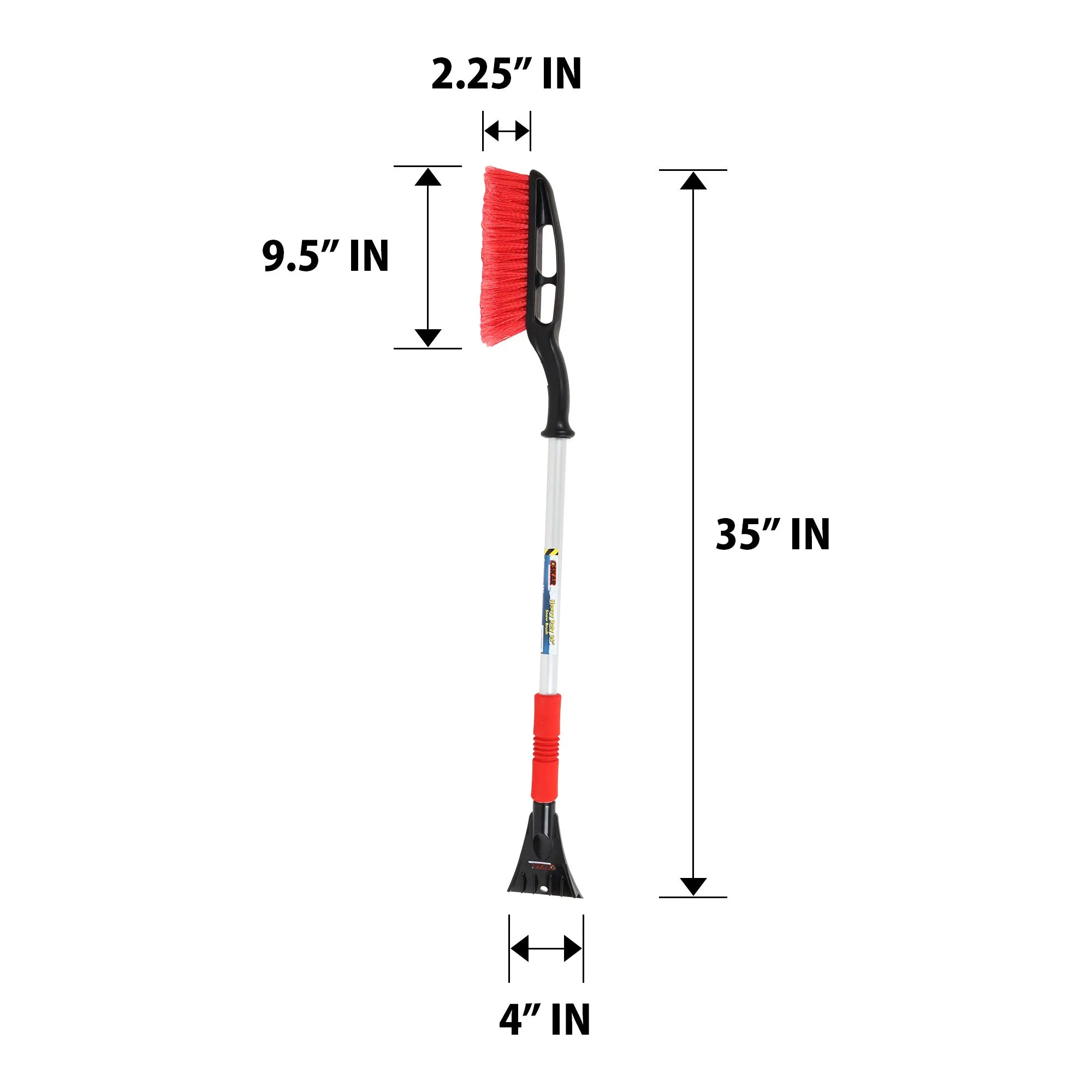 Oskar Heavy Duty 35" Snow Brush for Trucks, Ice Scraper, Lightweight Ergonomic Design, Dual Handle Snow Removal Tool, Scratch Free Auto Window Snowbrush, Windshield Broom for Car, SUV