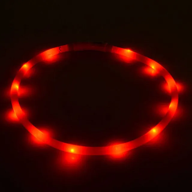 Outdoor Dog Collars USB luminous pet collar led light USB charging Cat dog collar Teddy Night Flashing Light Collar Pet supplies