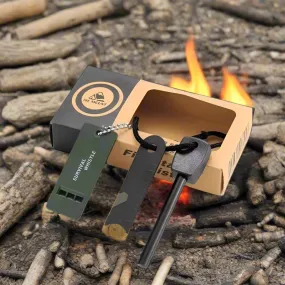 Outdoor Magnesium Flint Tooth Scraper Stone & Whistle