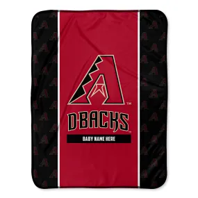 Personalized Arizona Diamondbacks Icon Baby Pixel Fleece Blanket