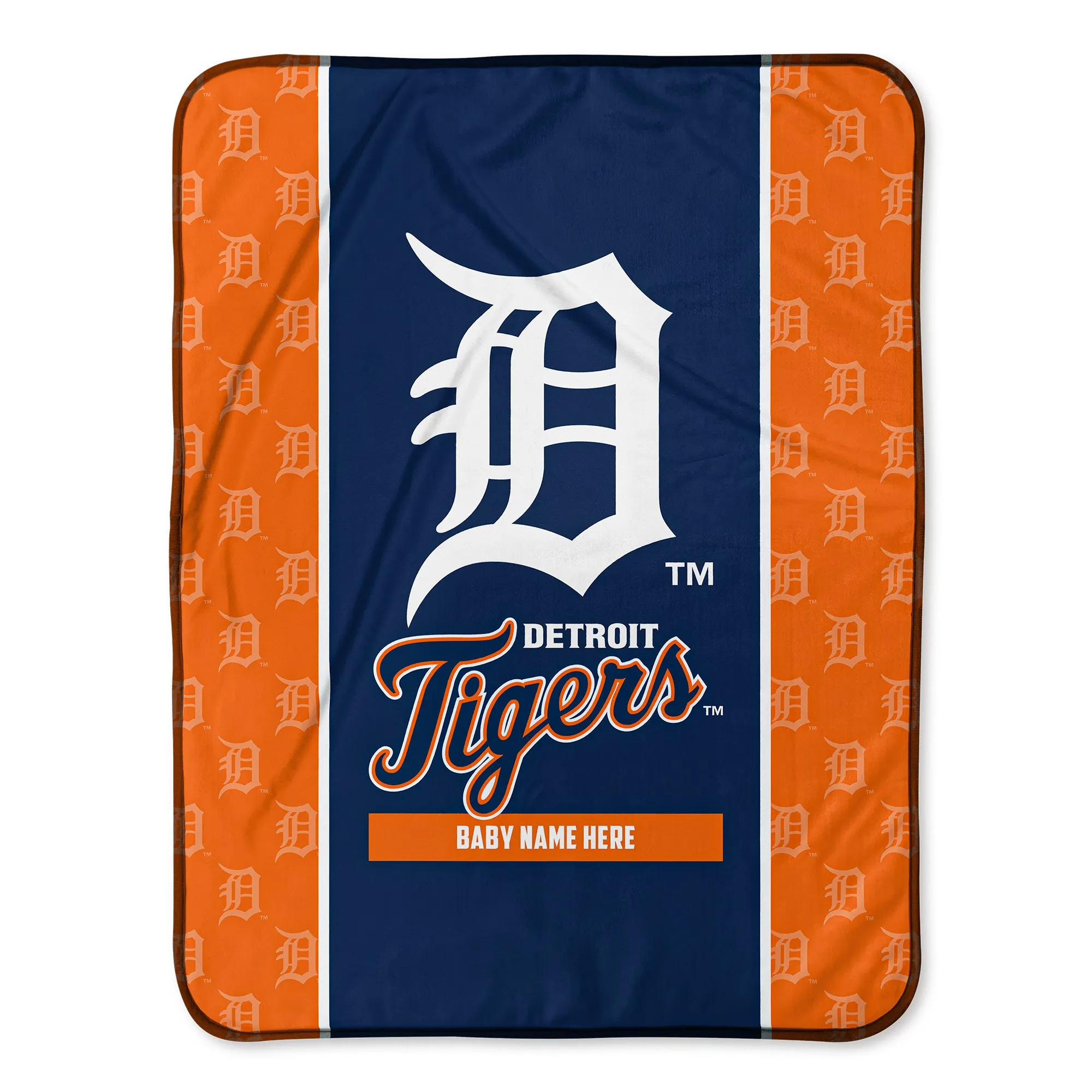 Personalized Detroit Tigers Icon Baby Pixel Fleece Blanket