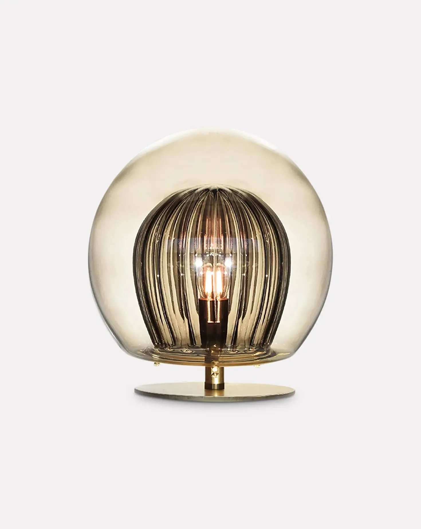 Pleated Smoke Crystal Table Lamp