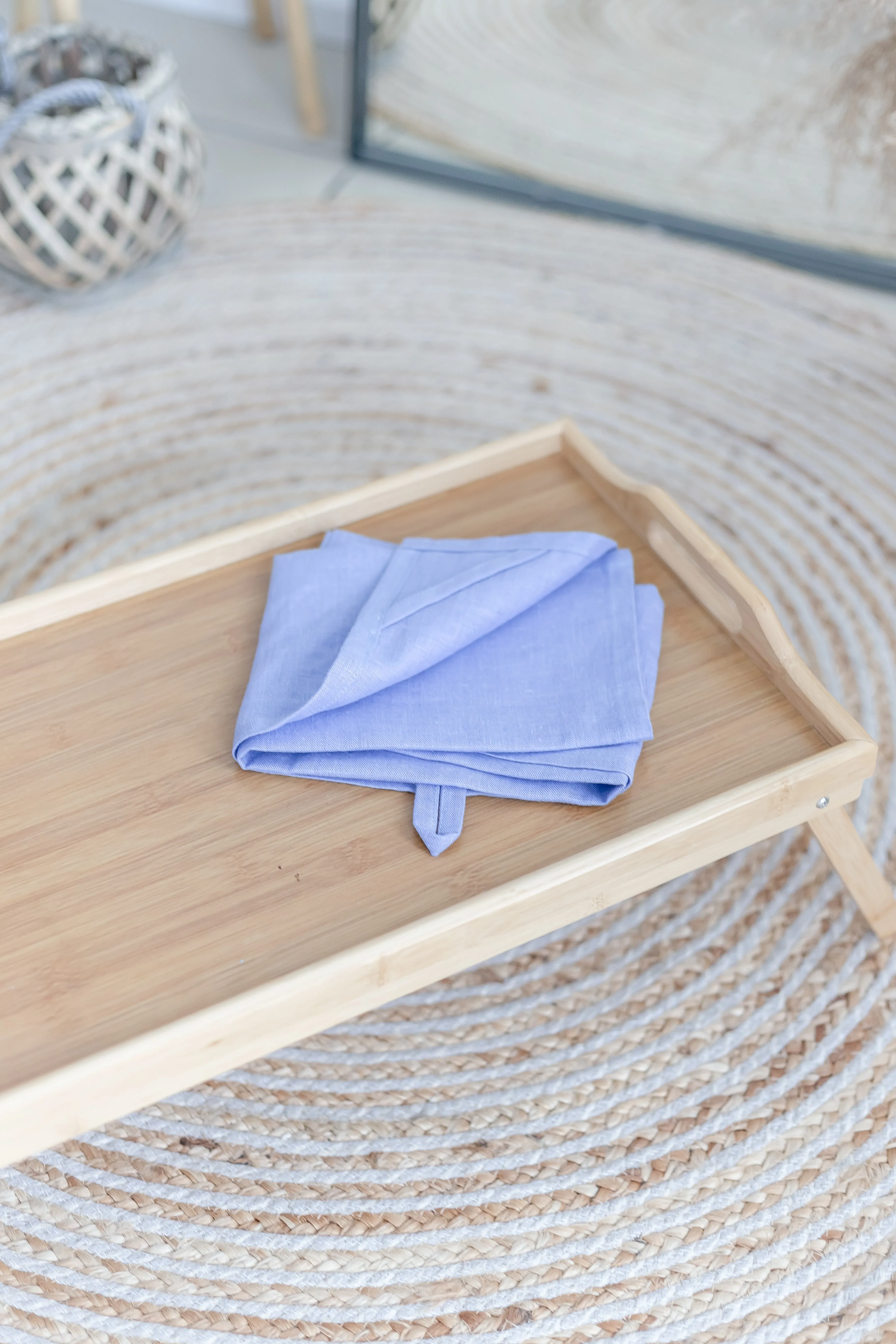 Purple Cornflower Linen Kitchen Towel