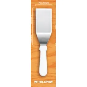 "WHITE PLASTIC HANDLE GRIDDLE SCRAPER 4.875x3"" BLADE"