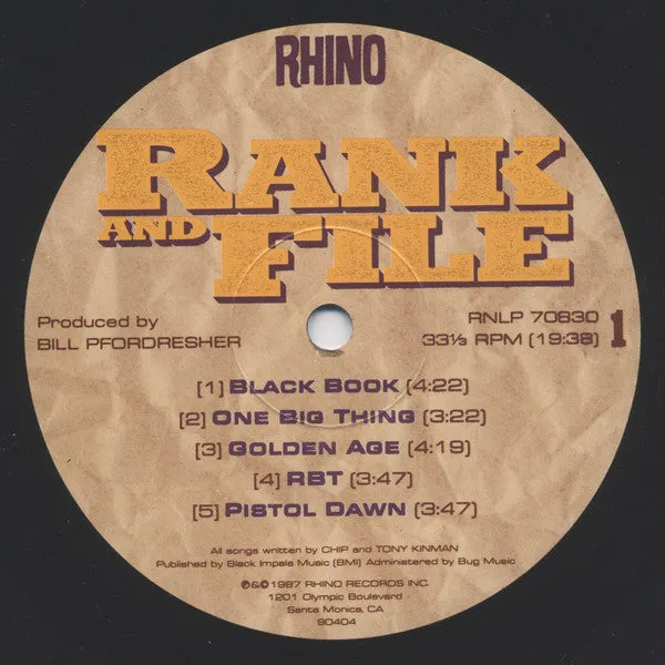 Rank & File - Rank And File (LP, Album) (M)