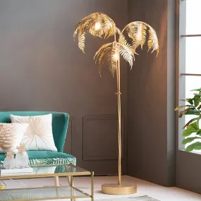 Retro Wrought Iron Leaves Design Villa Model Room Hotel Palm Tree Table Floor Light Home Decoration Fashion Floor Lamp