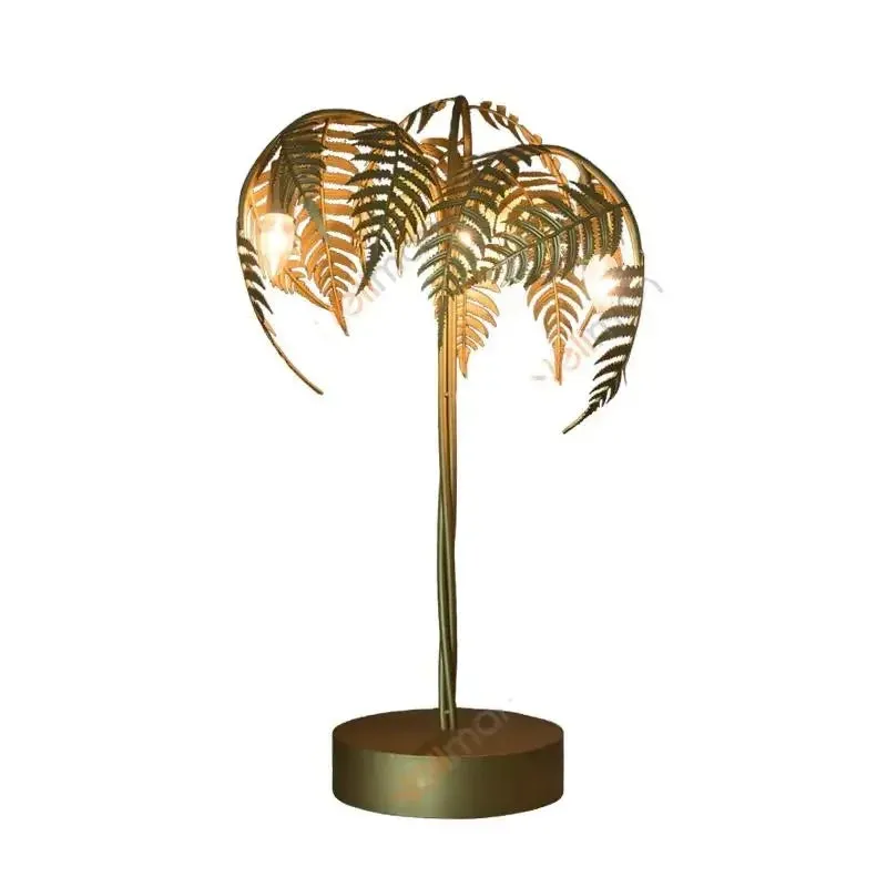 Retro Wrought Iron Leaves Design Villa Model Room Hotel Palm Tree Table Floor Light Home Decoration Fashion Floor Lamp