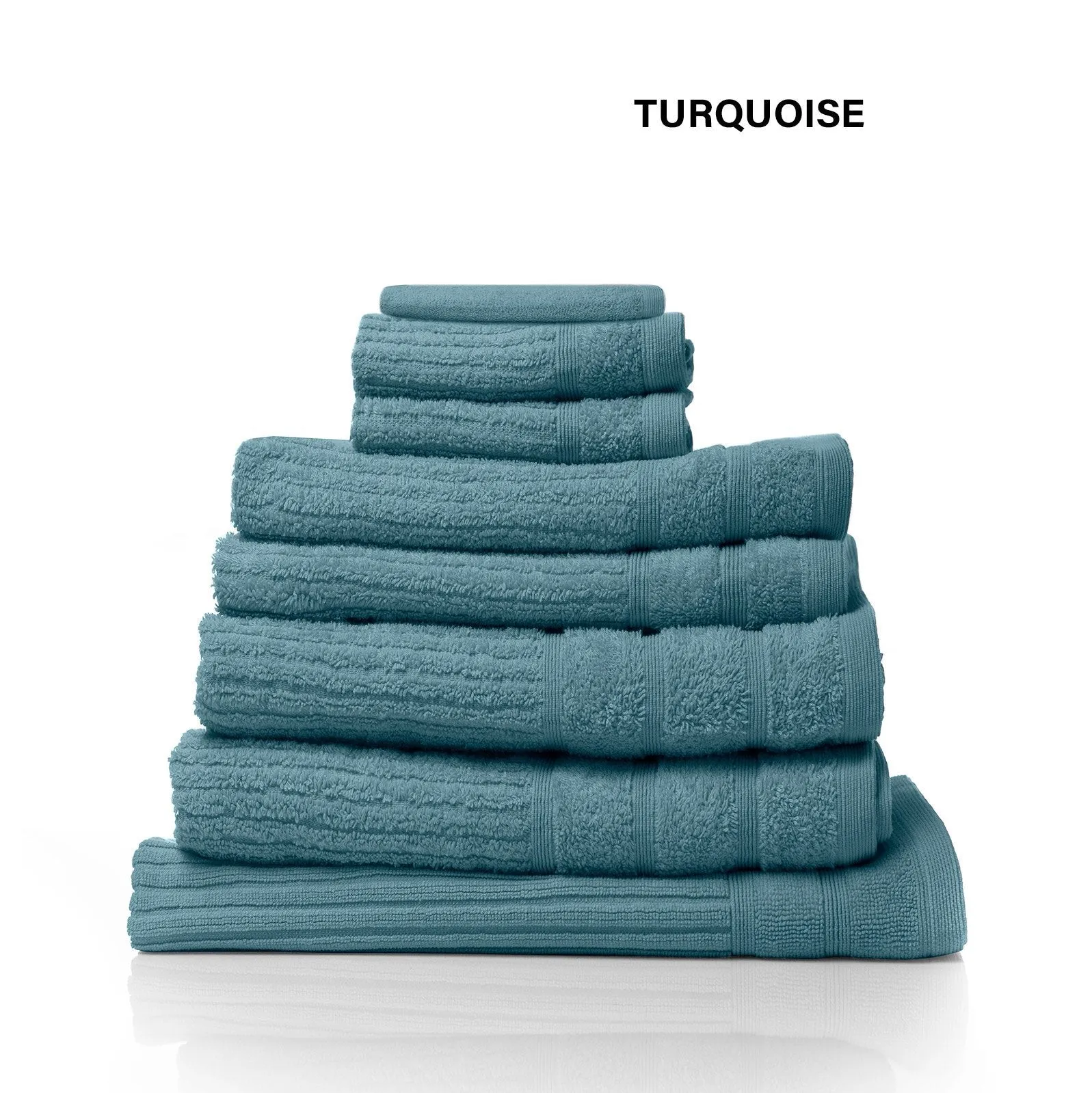 Royal Comfort Eden Egyptian Cotton 600GSM 8 Piece Luxury Bath Towels Set 8 Piece Turquoise