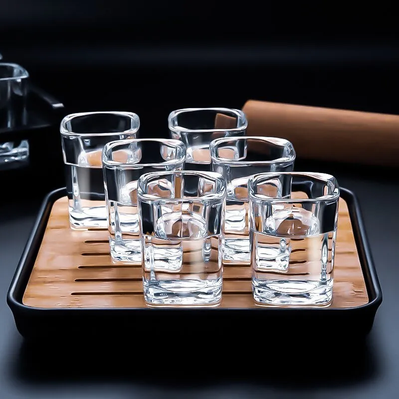 Shot Glass Set with White Wine Glass Cup Holder