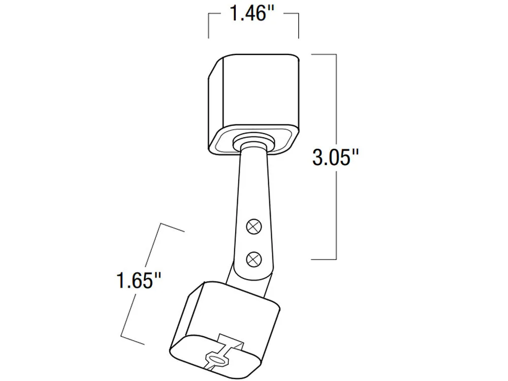 Slope Adapter H Fixture to H Track Black finish