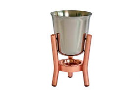 Stainless Steel Mirror Finish Champagne Cooler with Copper Stand