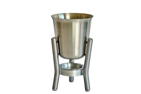 Stainless Steel Satin Finish Champagne Cooler with Stainless Steel Stand