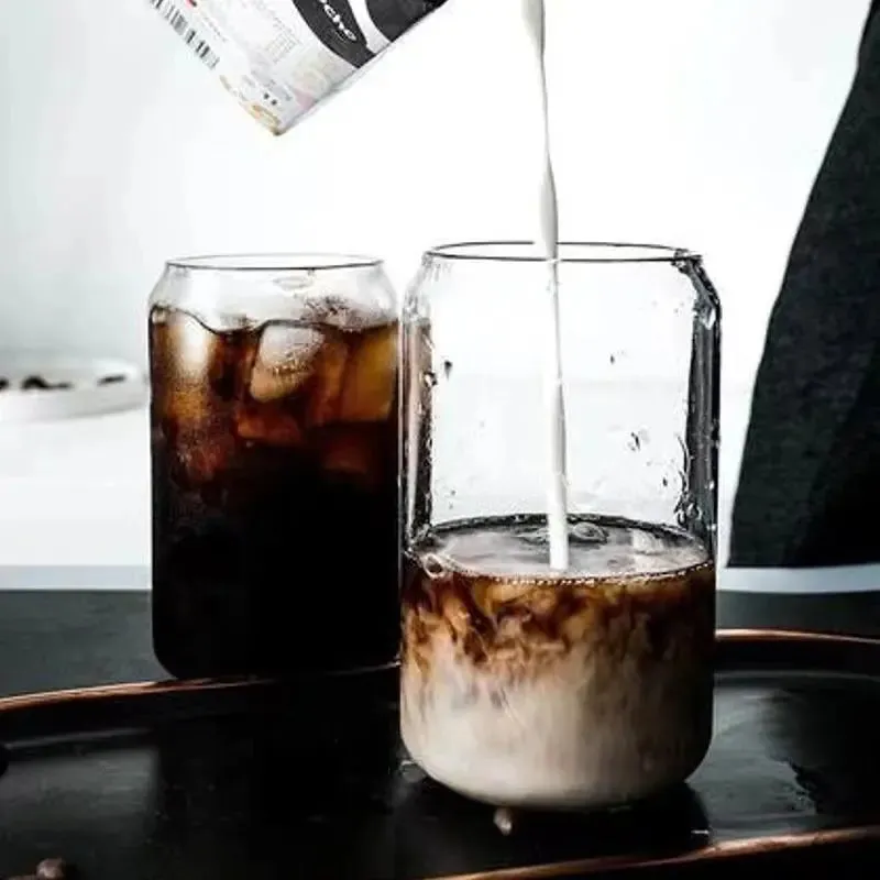 Transparent Coffee Mug With Lid and Straw