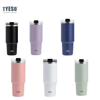 TYESO Stainless Steel Tumbler with Straw 30oz