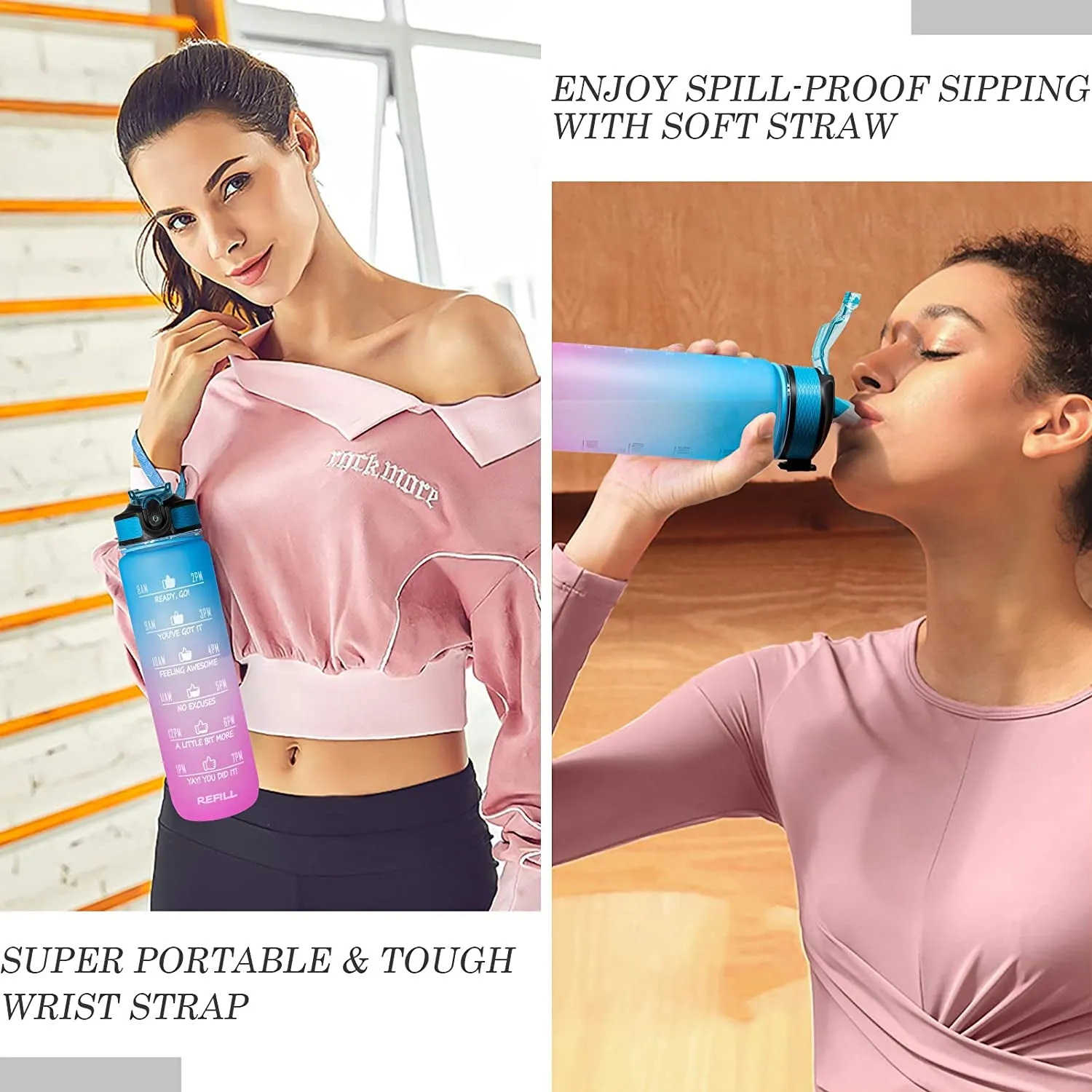 Unbreakable Water Bottle 1 L for Office, Water Bottle for Gym