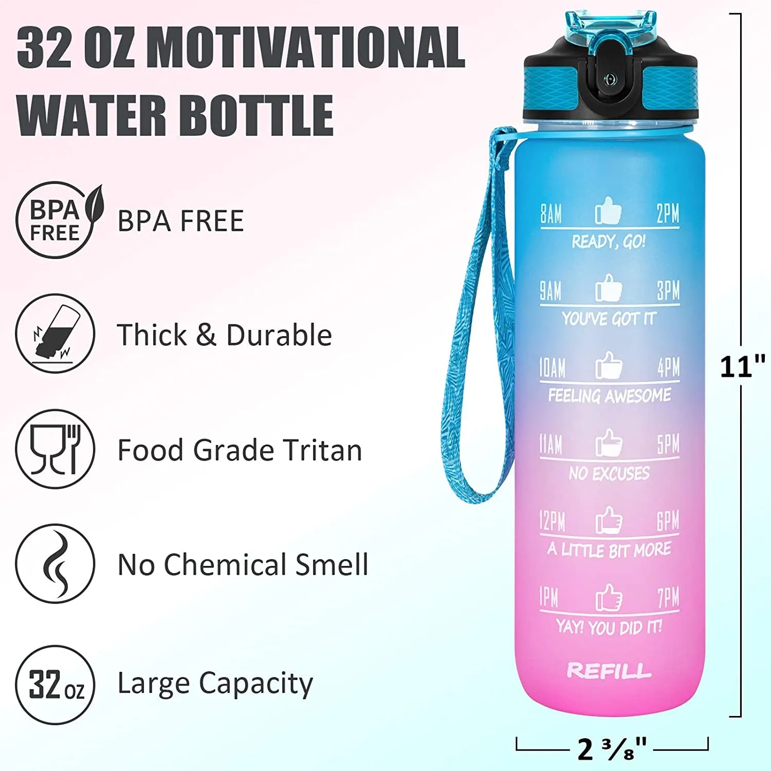 Unbreakable Water Bottle 1 L for Office, Water Bottle for Gym