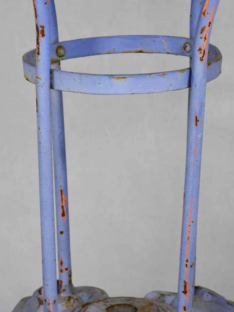 Vintage French garden table with light blue patina