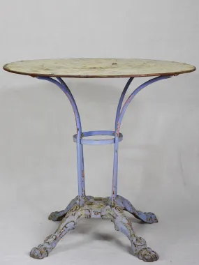 Vintage French garden table with light blue patina