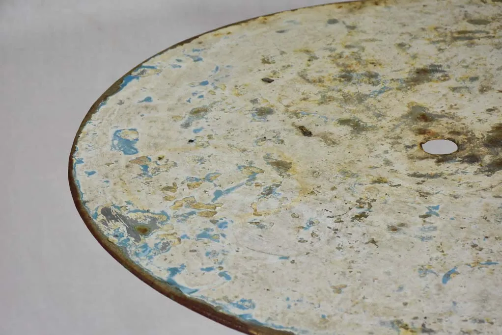 Vintage French garden table with light blue patina