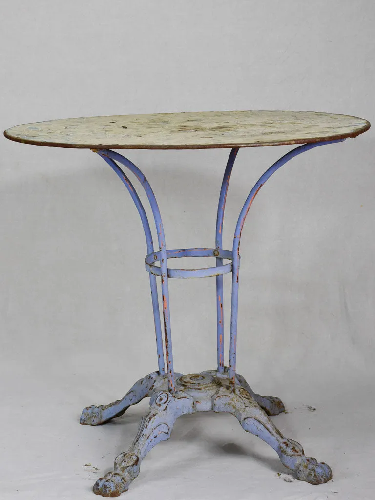 Vintage French garden table with light blue patina