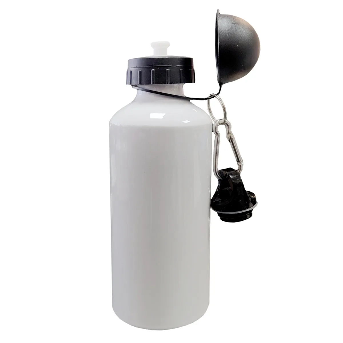 Water Bottles - COLOURED Two Lids (BLACK) - 600ml