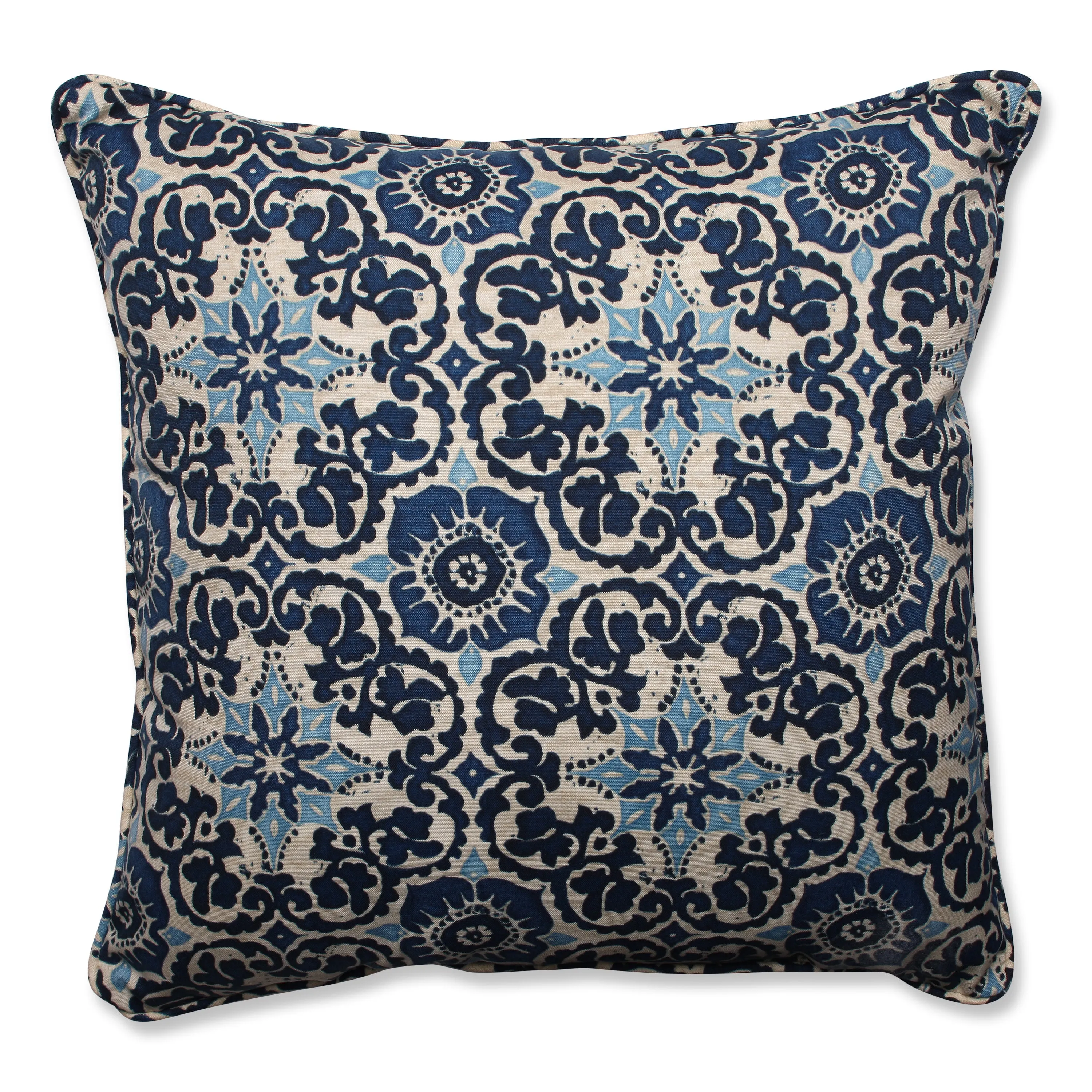 Woodblock Prism Blue 25-Inch Floor Pillow