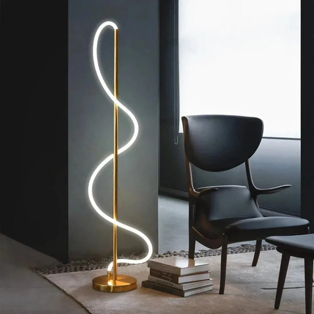 Wooden Twist Extremely Modern Simple Creative Line Floor Lamp