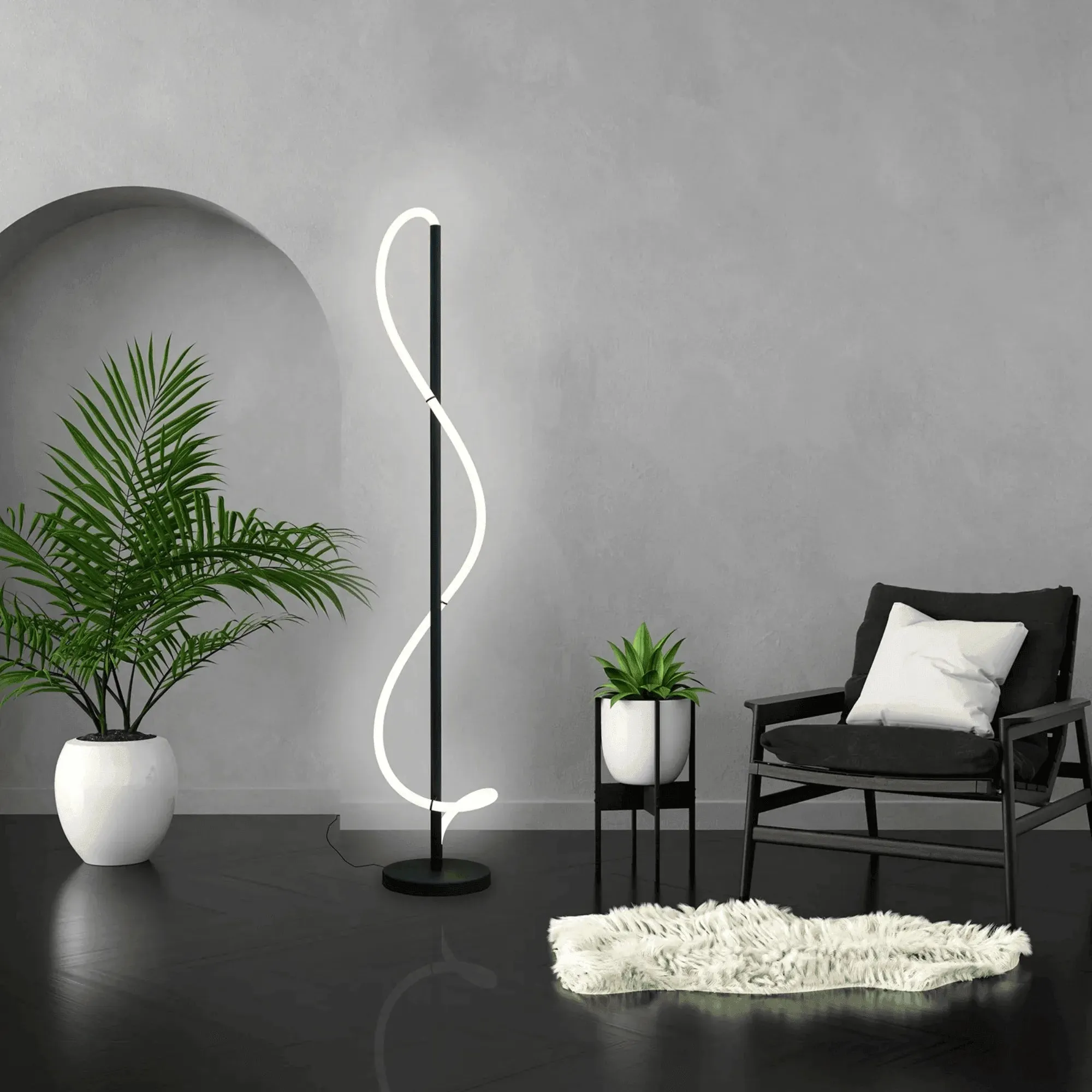 Wooden Twist Extremely Modern Simple Creative Line Floor Lamp