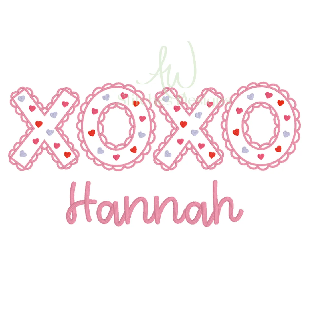 XOXO Satin Stitch